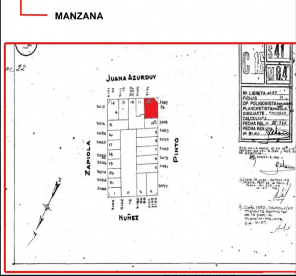 EXCELENTE LOTE EN ESQUINA  16x17,5mts USAB1