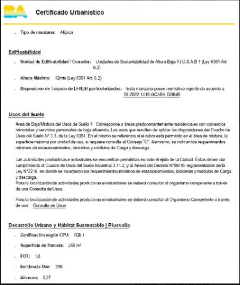 EXCELENTE LOTE EN ESQUINA  16x17,5mts USAB1